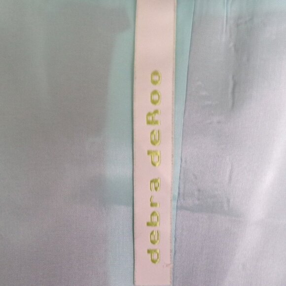 SILK! DEBRA DEROO blue 2-piece pant suit unknown small to medium size 100% silk - Picture 12 of 16